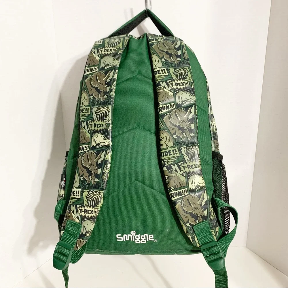 Smiggle Three Zip Compartments Dinosaur Backpack Padded Shoulder Straps / Laptop